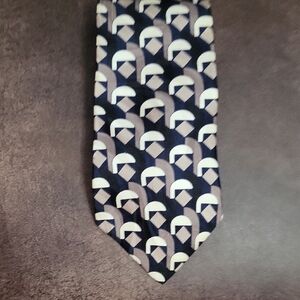 Zylos by George Machado Black and White Patterned Tie
